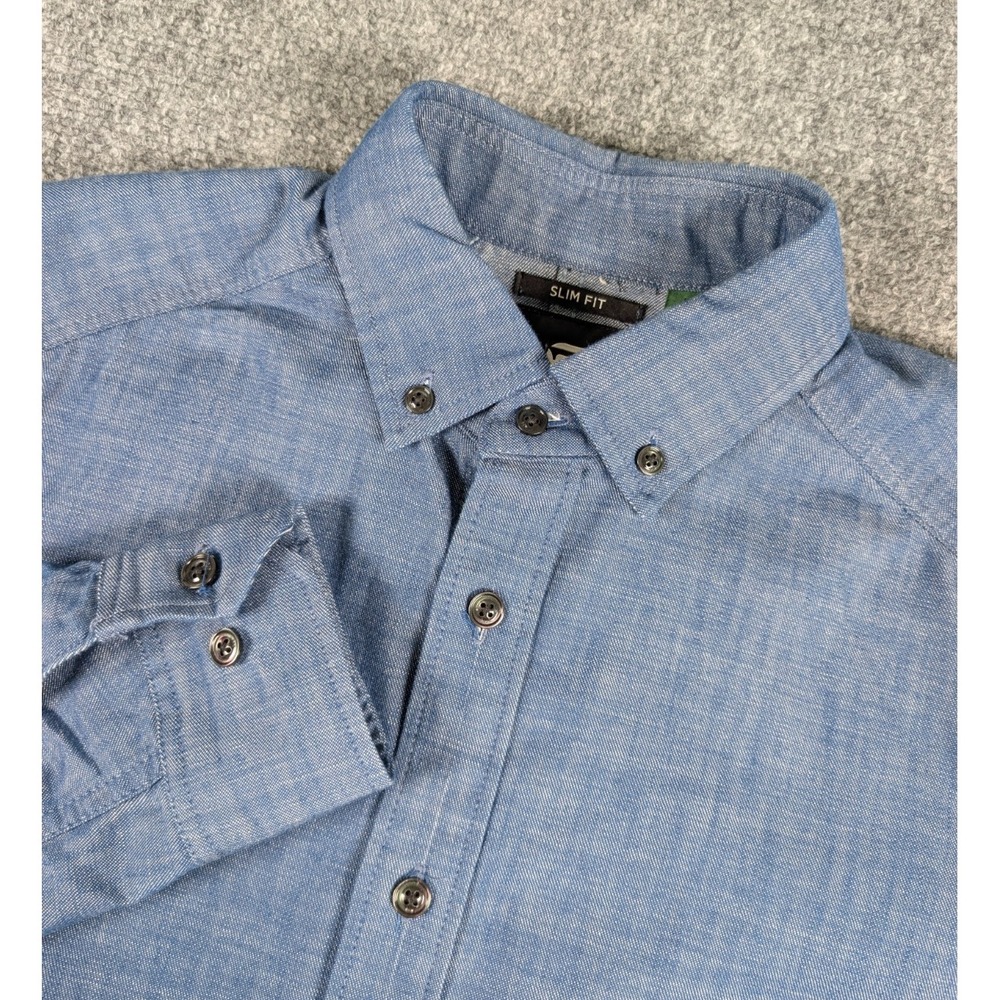 G Star Raw Stalt Button Down Denim Pocket Shirt Mens Medium Slim Long Sleeve